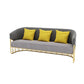 23.62 "W x 29.52" H Velvet Tuxedo Arm Sofa Contemporáneo Standard Sewn Pillow Back Sofa