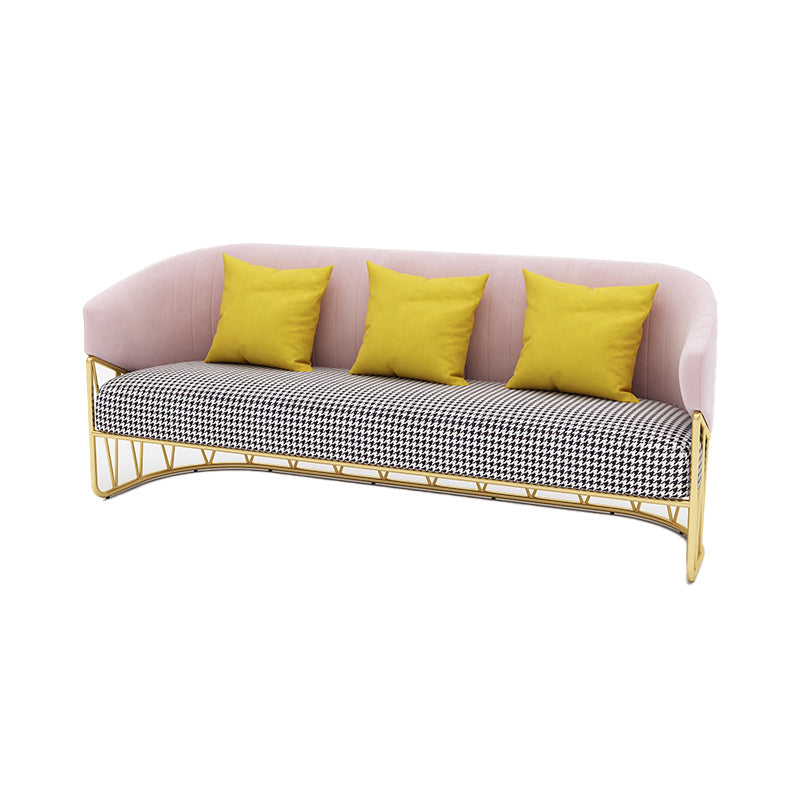 23.62 "W x 29.52" H Velvet Tuxedo Arm Sofa Contemporáneo Standard Sewn Pillow Back Sofa