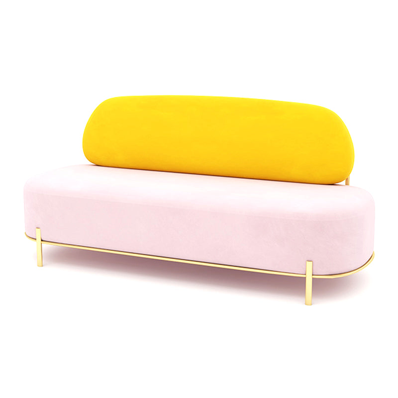 27.55" Wide Velvet Armless Sofa Contemporary Standard Tight Back Sofa