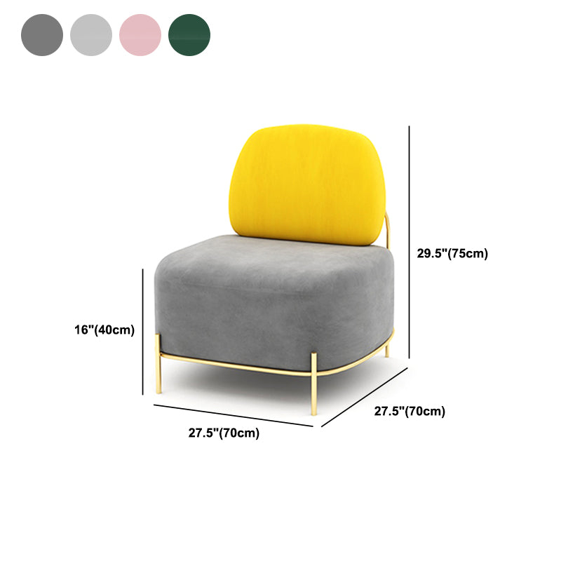 27.55" Wide Velvet Armless Sofa Contemporary Standard Tight Back Sofa