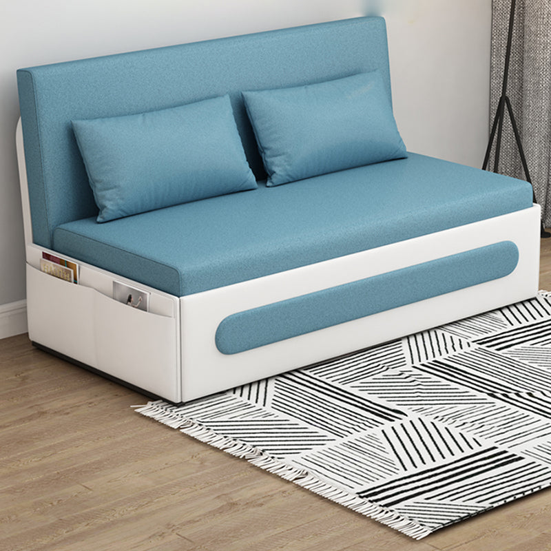 Faux Leather Contemporary Convertible Armless Bed Sofa Couch