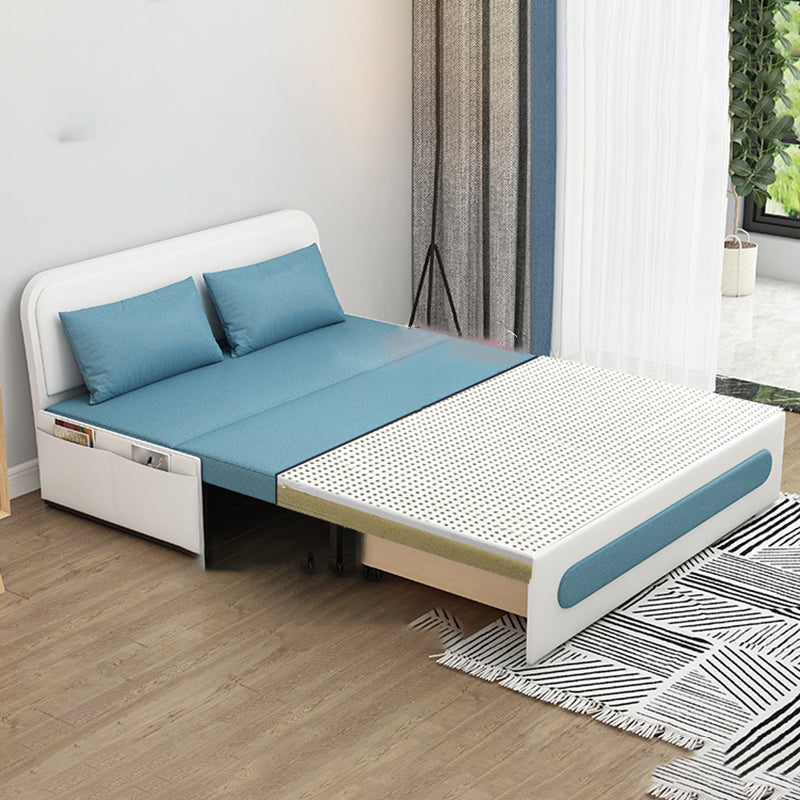 Faux Leather Contemporary Convertible Armless Bed Sofa Couch