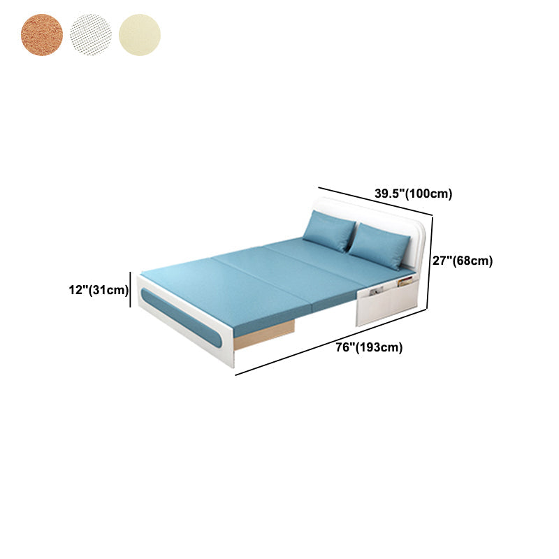 Faux Leather Contemporary Convertible Armless Bed Sofa Couch