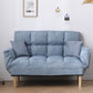 Contemporary Biscuit Back Square Arm Linen with Storage Seating 47"L x 18"W x 30"H Light Blue Clearhalo 'furn' 'furn_sofas' 'Furniture' 'Living Room Furniture' 'Sofa' 'sofas' 5611499