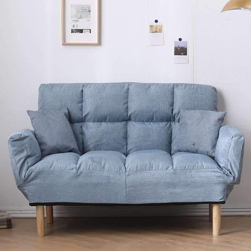 Contemporary Biscuit Back Square Arm Linen with Storage Seating 47"L x 18"W x 30"H Light Blue Clearhalo 'furn' 'furn_sofas' 'Furniture' 'Living Room Furniture' 'Sofa' 'sofas' 5611499