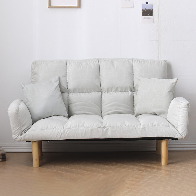 Contemporary Biscuit Back Square Arm Linen with Storage Seating 45"L x 18"W x 26"H Off-White Clearhalo 'furn' 'furn_sofas' 'Furniture' 'Living Room Furniture' 'Sofa' 'sofas' 5611500