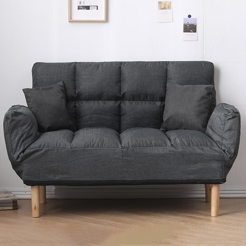 Contemporary Biscuit Back Square Arm Linen with Storage Seating 47"L x 18"W x 30"H Dark Gray Clearhalo 'furn' 'furn_sofas' 'Furniture' 'Living Room Furniture' 'Sofa' 'sofas' 5611504