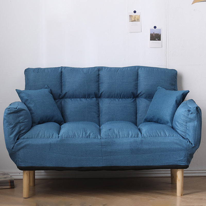Contemporary Biscuit Back Square Arm Linen with Storage Seating 47"L x 18"W x 30"H Dark Blue Clearhalo 'furn' 'furn_sofas' 'Furniture' 'Living Room Furniture' 'Sofa' 'sofas' 5611506
