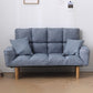 Contemporary Biscuit Back Square Arm Linen with Storage Seating 45"L x 18"W x 26"H Light Blue Clearhalo 'furn' 'furn_sofas' 'Furniture' 'Living Room Furniture' 'Sofa' 'sofas' 5611513