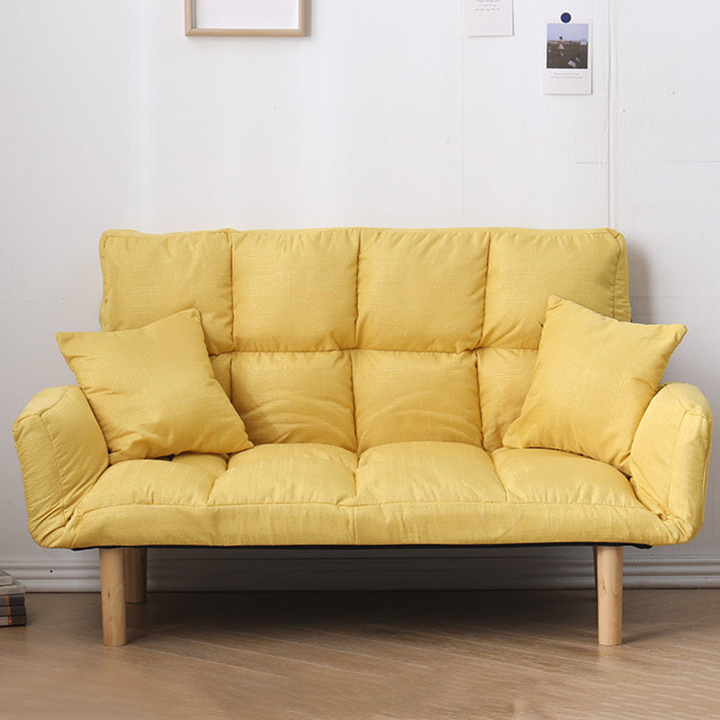 Contemporary Biscuit Back Square Arm Linen with Storage Seating 45"L x 18"W x 26"H Lemon Yellow Clearhalo 'furn' 'furn_sofas' 'Furniture' 'Living Room Furniture' 'Sofa' 'sofas' 5611514