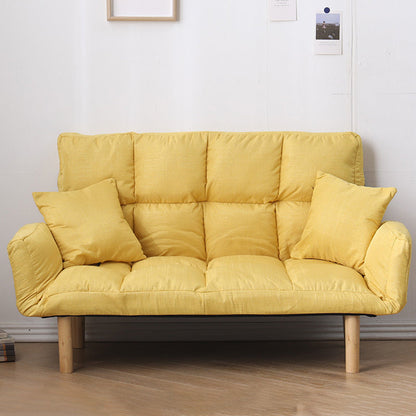 Contemporary Biscuit Back Square Arm Linen with Storage Seating 45"L x 18"W x 26"H Lemon Yellow Clearhalo 'furn' 'furn_sofas' 'Furniture' 'Living Room Furniture' 'Sofa' 'sofas' 5611514