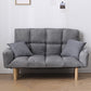 Contemporary Biscuit Back Square Arm Linen with Storage Seating 45"L x 18"W x 26"H Light Gray Clearhalo 'furn' 'furn_sofas' 'Furniture' 'Living Room Furniture' 'Sofa' 'sofas' 5611517