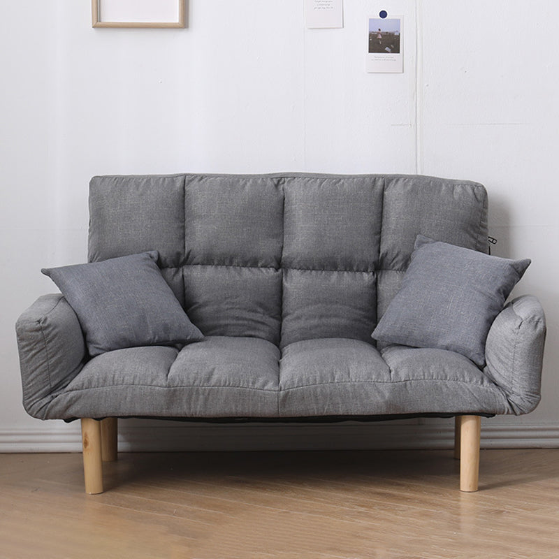 Contemporary Biscuit Back Square Arm Linen with Storage Seating 45"L x 18"W x 26"H Light Gray Clearhalo 'furn' 'furn_sofas' 'Furniture' 'Living Room Furniture' 'Sofa' 'sofas' 5611517