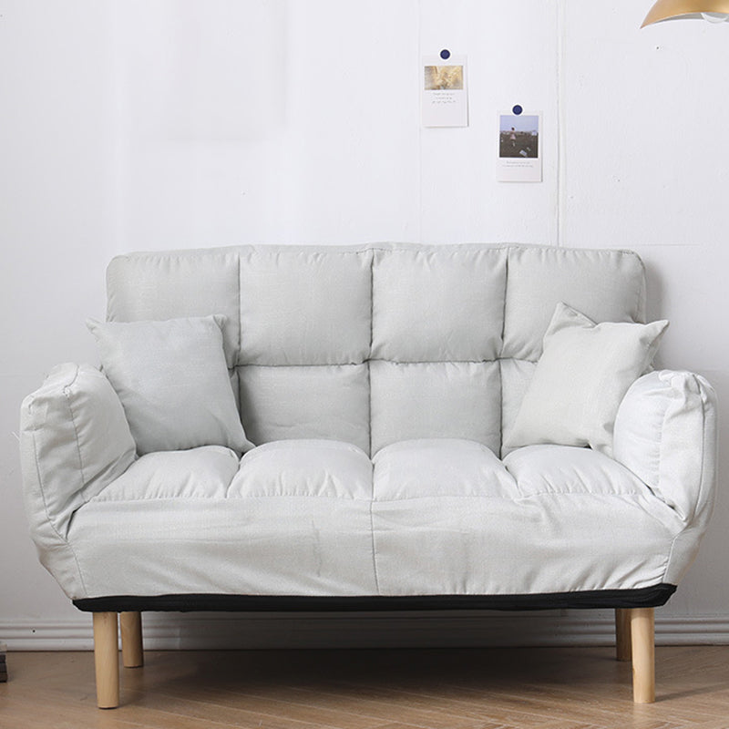 Contemporary Biscuit Back Square Arm Linen with Storage Seating 47"L x 18"W x 30"H Off-White Clearhalo 'furn' 'furn_sofas' 'Furniture' 'Living Room Furniture' 'Sofa' 'sofas' 5611518