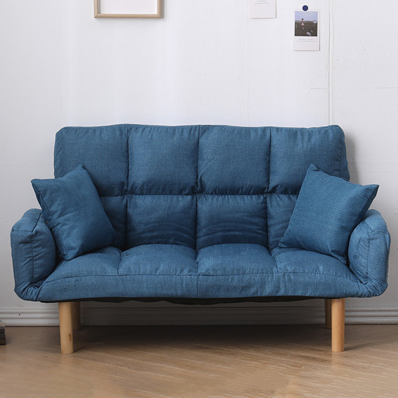 Contemporary Biscuit Back Square Arm Linen with Storage Seating 45"L x 18"W x 26"H Dark Blue Clearhalo 'furn' 'furn_sofas' 'Furniture' 'Living Room Furniture' 'Sofa' 'sofas' 5611520