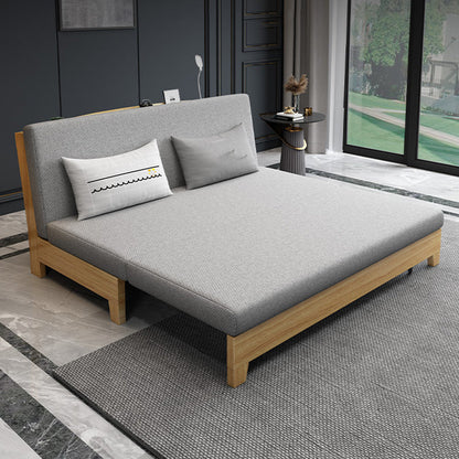 Convertible Faux Leather Contemporary Armless Bed Settee with Pillows Storage Not Included Clearhalo 'furn' 'furn_sofas' 'Furniture' 'Living Room Furniture' 'Sofa' 'sofas' 5611581