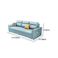 Square Arm Contemporary Convertible Faux Leather Bed Settee with Pillows