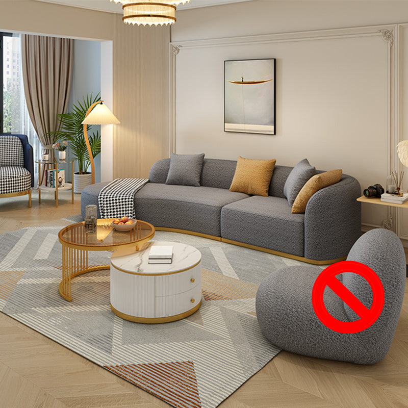 Moderne stijl Sofa Wind Zelfs achtersteun gebogen rugleuning spons kussen vullende bankbed