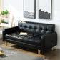 Contemporary Biscuit Back Standard Square Arm Genuine Leather Sofa Black Clearhalo 'furn' 'furn_sofas' 'Furniture' 'Living Room Furniture' 'Sofa' 'sofas' 5611676