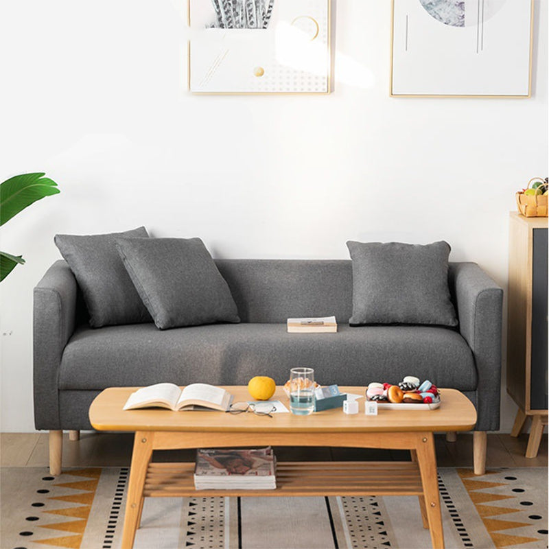 Divano contemporaneo con 3 cuscini di divano stazionario a braccio quadrato standard