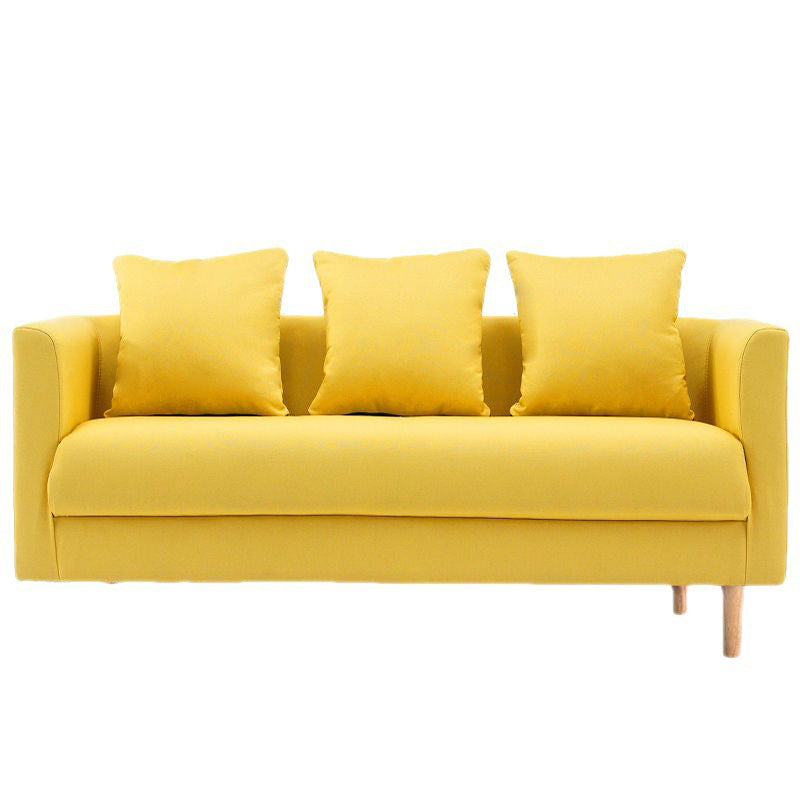 Divano contemporaneo con 3 cuscini di divano stazionario a braccio quadrato standard