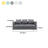 Zeitgenössisches Sofa mit 3 Kissen Standard Square Arm Stationary Sofa