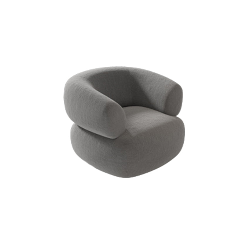 Wool Contemporary Recessed Arm Sofa Curved Sofa for Living Room, Apartment 34"L x 28"W x 29"H Grey Clearhalo 'furn' 'furn_sofas' 'Furniture' 'Living Room Furniture' 'Sofa' 'sofas' 5611745