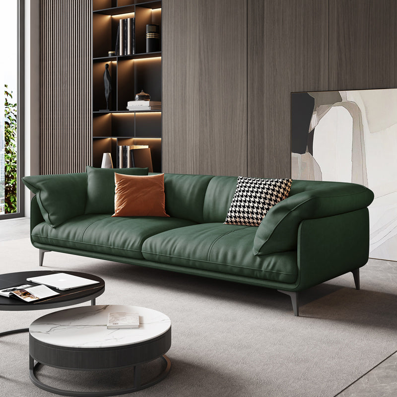 Modern 33,5 "H divano braccio top a cuscino in pelle finta per soggiorno