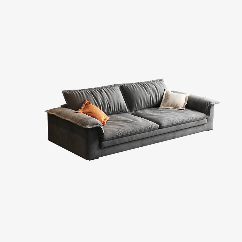 Dark Gray Faux Leather Sofa/Sectional Stain-Resistant Sofa for Living Room