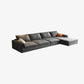 Dark Gray Faux Leather Sofa/Sectional Stain-Resistant Sofa for Living Room