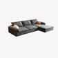 Dark Gray Faux Leather Sofa/Sectional Stain-Resistant Sofa for Living Room