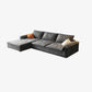 Dark Gray Faux Leather Sofa/Sectional Stain-Resistant Sofa for Living Room