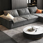 Dark Gray Faux Leather Sofa/Sectional Stain-Resistant Sofa for Living Room