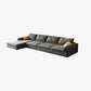 Dark Gray Faux Leather Sofa/Sectional Stain-Resistant Sofa for Living Room