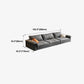 Dark Gray Faux Leather Sofa/Sectional Stain-Resistant Sofa for Living Room