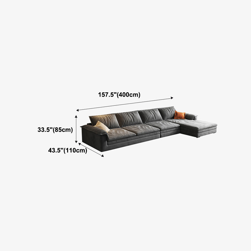 Dark Gray Faux Leather Sofa/Sectional Stain-Resistant Sofa for Living Room