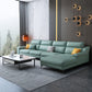 Faux leather Sloped Arms Sectionals,133" * 34" * 38" Sectional Sofa Turquoise Clearhalo 'furn' 'furn_sectionals' 'Furniture' 'Living Room Furniture' 'Sectionals' 5611802