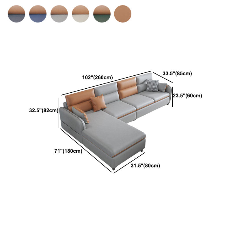 Multicolor Choice Imitation Leather Sofa Bed Embedded Armrest with Pillow Back Sofa