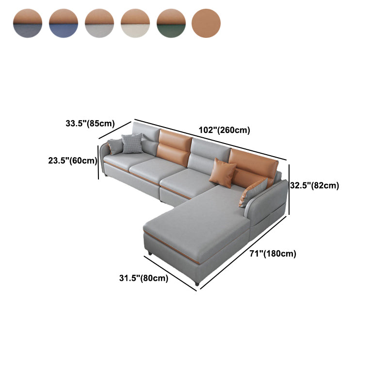 Multicolor Choice Imitation Leather Sofa Bed Embedded Armrest with Pillow Back Sofa