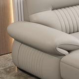 Contemporary Cream Stationary Grain Leather Square Arm Sofa & Chaise Clearhalo 'furn' 'furn_sectionals' 'Furniture' 'Living Room Furniture' 'Sectionals' 5611858