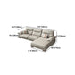 Contemporary Cream Stationary Grain Leather Square Arm Sofa & Chaise Clearhalo 'furn' 'furn_sectionals' 'Furniture' 'Living Room Furniture' 'Sectionals' 5611870