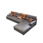 Modernism Faux Leather 3/4-seat Sectional Flared Arm Sectional