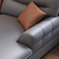 Modernism Faux Leather 3/4-seat Sectional Flared Arm Sectional