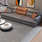 Modernism Faux Leather 3/4-seat Sectional Flared Arm Sectional