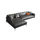 Scandinavian Dark Gray Stain-Resistant Storage Grain Leather Sofa & Chaise Clearhalo 'furn' 'furn_sectionals' 'Furniture' 'Living Room Furniture' 'Sectionals' 5611890