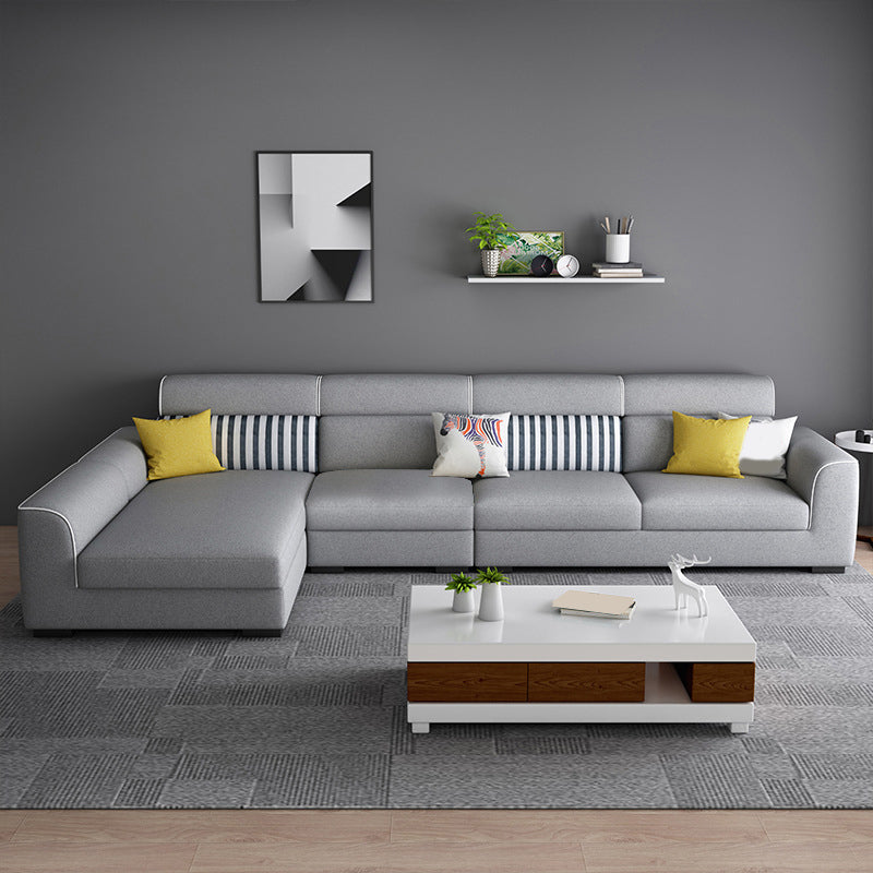 Braccio quadrato sezionali alti da 35 pollici in sezioni cuscini rimovibili grigi