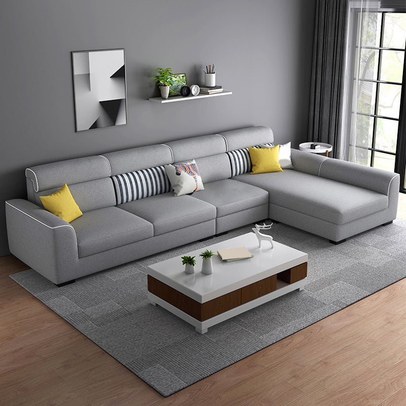 Braccio quadrato sezionali alti da 35 pollici in sezioni cuscini rimovibili grigi