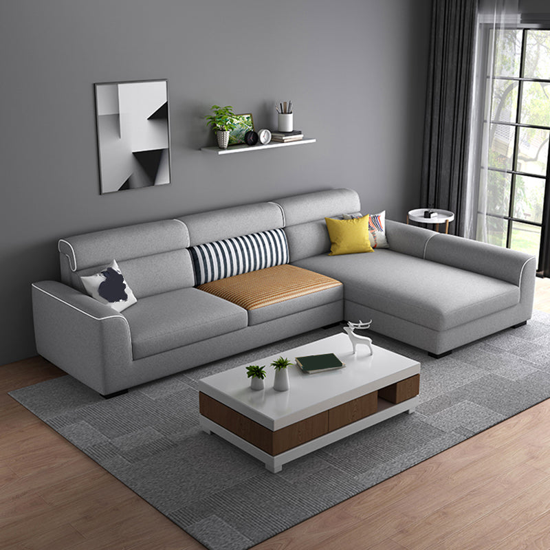 Braccio quadrato sezionali alti da 35 pollici in sezioni cuscini rimovibili grigi