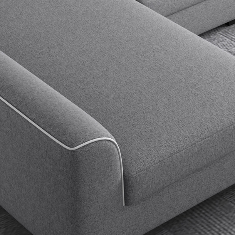 Braccio quadrato sezionali alti da 35 pollici in sezioni cuscini rimovibili grigi