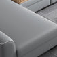 Braccio quadrato sezionali alti da 35 pollici in sezioni cuscini rimovibili grigi